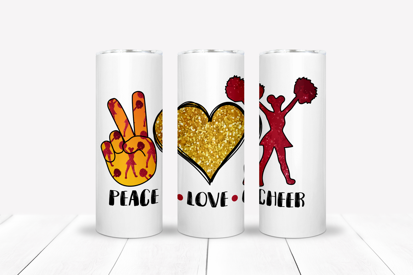 Peace, Love & Cheer Tumbler – 20 oz Stainless Steel