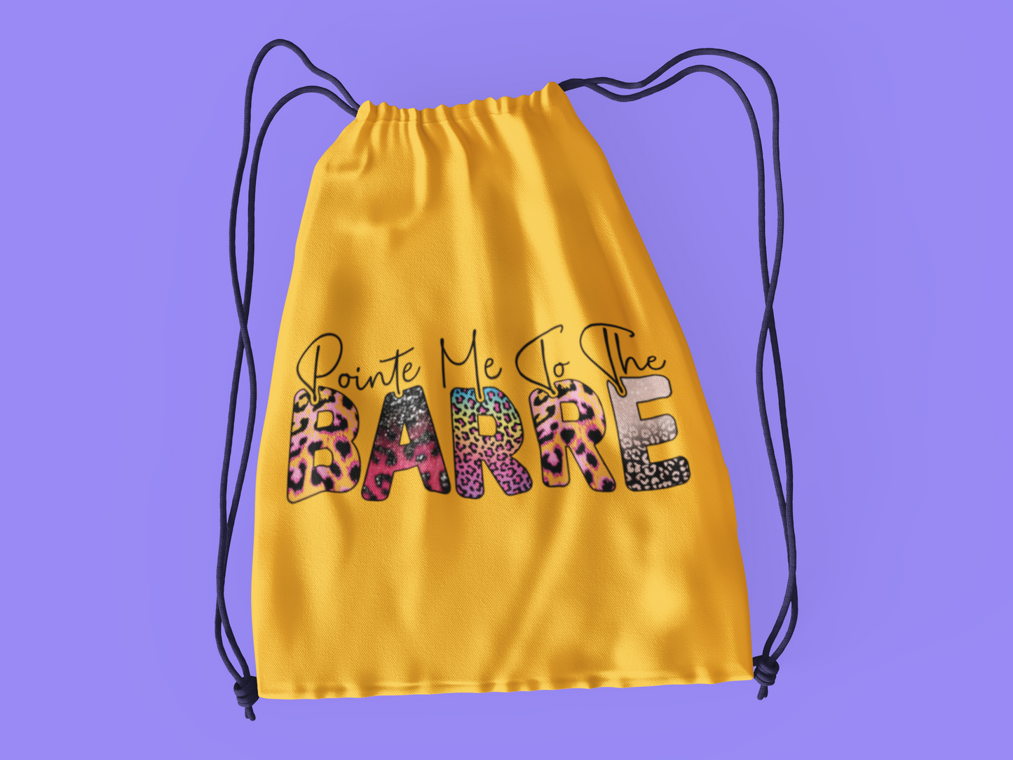 Pointe Me to the Barre Drawstring Bag