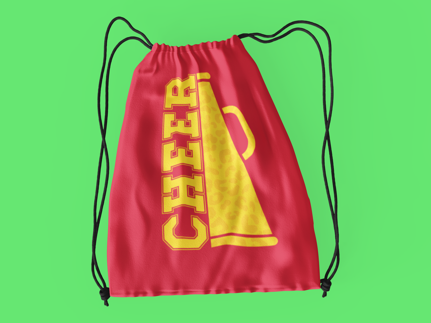 Cheer Megaphone Drawstring Bag
