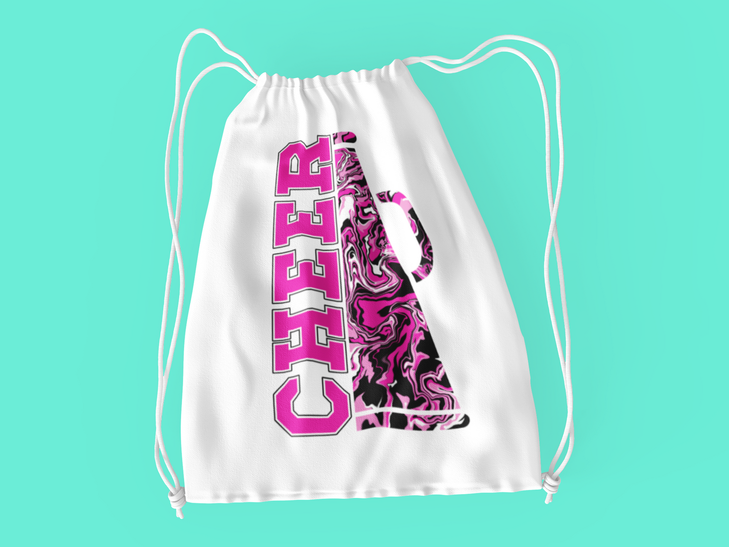 Cheer Megaphone Drawstring Bag