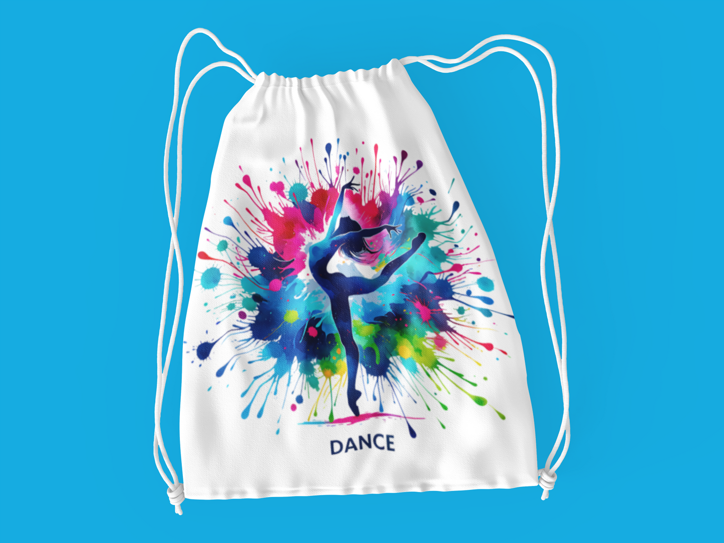 Color Splash Dance Drawstring Bag