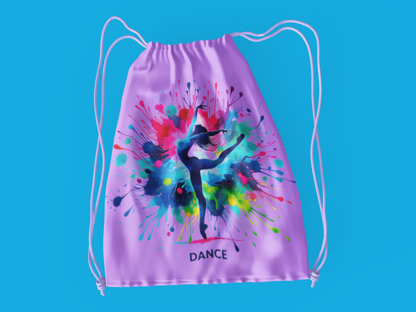 Color Splash Dance Drawstring Bag