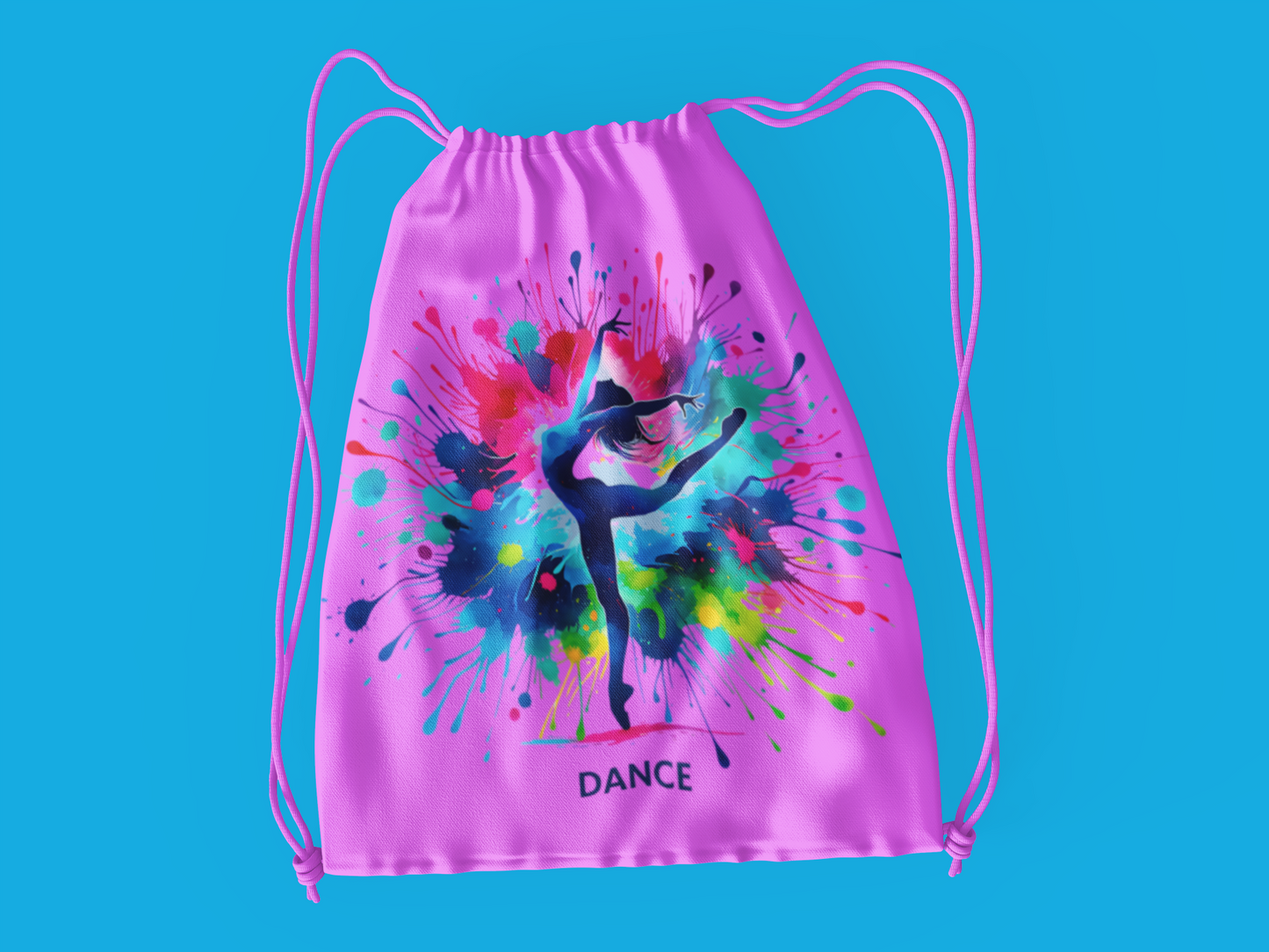 Color Splash Dance Drawstring Bag