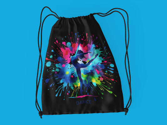 Color Splash Dance Drawstring Bag