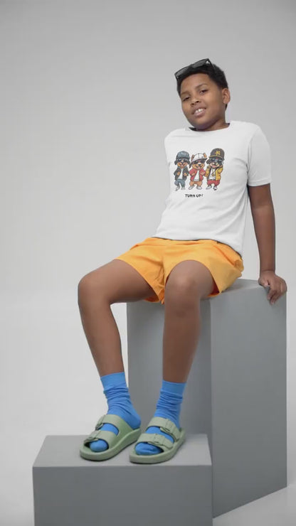 Turn Up, Hip-Hop, Animal, T-shirt, Dog, Youth, Children, Animal, Soft, Stylish, Comfortable, Fun, unique, Cotton, DTF, Direct To Fabric